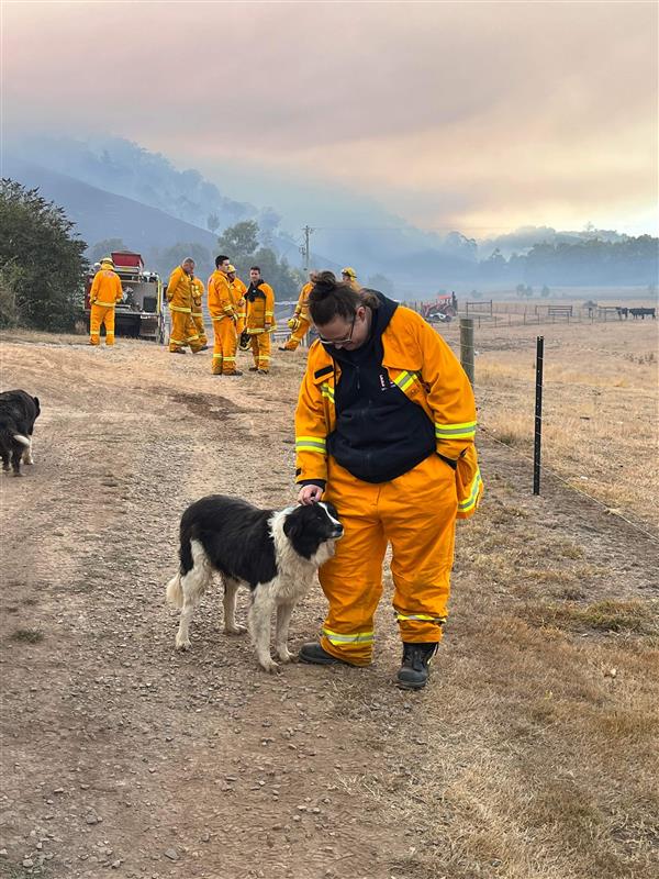 Natalie Thresher at the 2022 Flowerdale fire